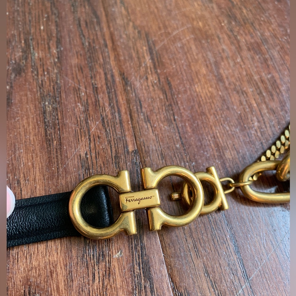 Ferragamo leather chain belt